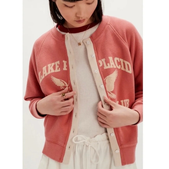 Free People Other - Free People Sweatshirt Cardigan with Graphic Design..Sold Out..Small